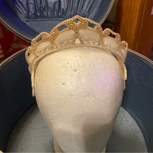 Vintage Chic Bridal Cream Beaded Headpiece Fascinator
